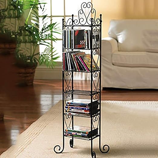GWXJZ CD Storage Shelf DVD Simple modern black CD holder Iron storage