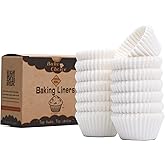 Bake Choice Non Stick 400pcs White Mini Cupcake Liners for Baking, Muffin Liners, Parchment Paper Muffin Liners for Mini Cupc