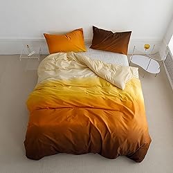 Cottonight Orange Gradient Comforter Set Twin