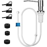 Domthent Soap Dispenser for Kitchen Sink Set,Sink Soap Dispenser Pump with 47" Soap Dispenser Extension Tube Kit,Stainless Steel Countertop Soap Dispenser for Kitchen Bathroom (Brushed Nickel)