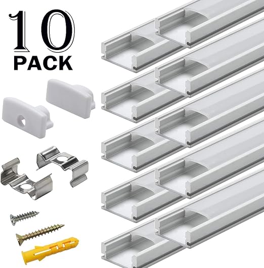 Paquete De 6 Canales Led De Aluminio Litever, Para Montaje E | Meses Paquete De 6 Canales Led De Aluminio Litever, Para Montaje E | Meses
