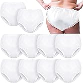 Weewooday 10 Pcs Waterproof Incontinence Underpants Plastic Pants Incontinence Leak Protection Adult Washable Diaper Cover (White,XX-Large)
