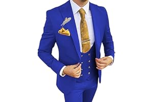 Wangyue 3 Piece Men's Suits Slim Fit Suits for Men Wedding Prom Tuxedo Suits Formal Business