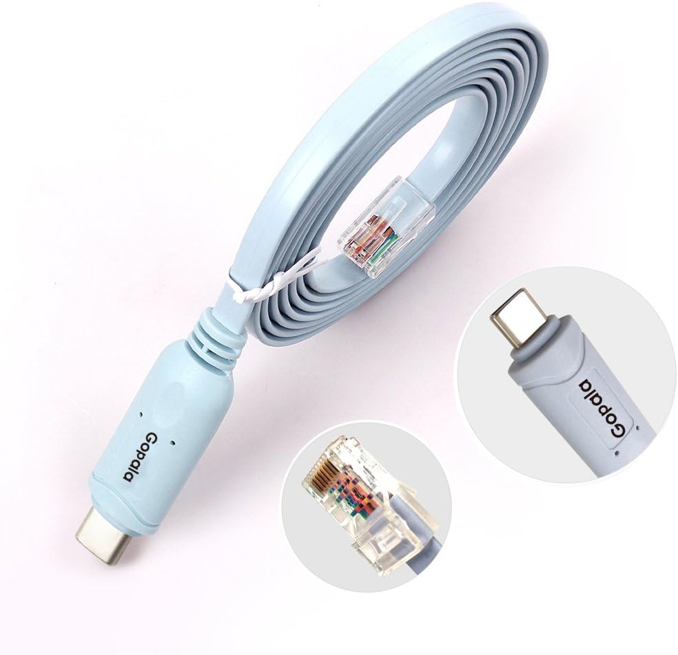 Gopala 6FT USB Console Cable USB Type C to RJ45 with FTDI Chip(RS232 Chip) for MacBook Laptops