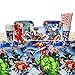 Marvel Avengers Birthday Party Supplies Pack for 16 Guests | 24 Straws, 16 Dessert Plates, 16 Beverage Napkins, 16 Cups, and 1 Table Cover | Superhero Birthday Party Supplies | Marvel Party Supplies