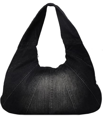 Amazon.com: Slouchy Denim Shoulder Bag Large Alt Denim Patchwork