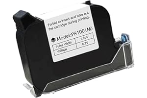 PS100 Black Inkjet Cartridge Replacement for Date, Barcodes Batch Number Printing on Various Surfaces Compatible Handheld Ink