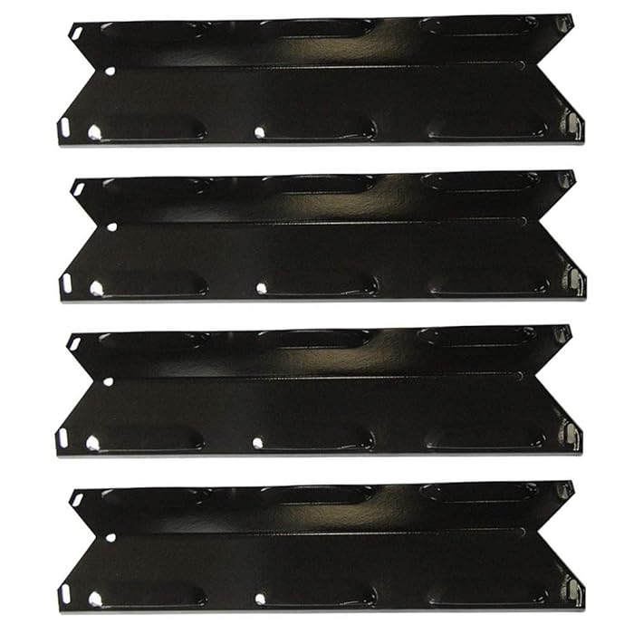 Htanch PN6221(4-Pack) Porcelain Steel Heat Plate Replacement for Gas Grill Models Charbroil 640-01303702-3 and Kenmore 146.16222010