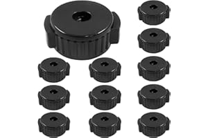Hitefu 12pcs Black Plastic Cymbal Nuts for Percussion Drum Kit, 8mm Quick Release Cymbal Nuts Mate Nut for Percussion Drum Kit Jazz Replacement Drum Parts Accessories