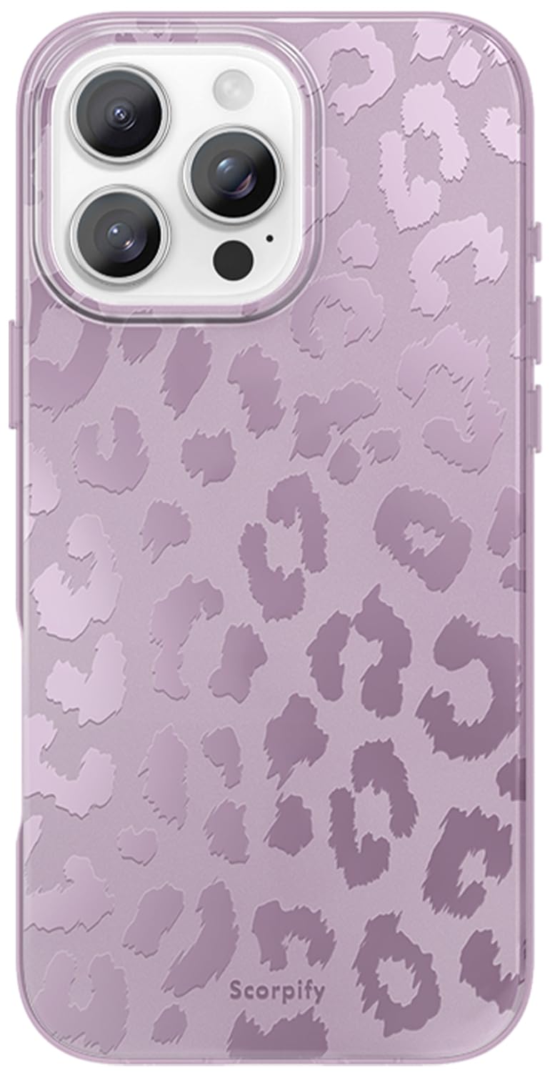SCORPIFY for iPhone 16 Pro Case [Compatible with MagSafe] with Matte Lavender Leopard Cheetah Print Design, Cute Magnetic Phone Cover for Women Girls, Purple Neutral Aesthetic, Slim Bumper — image 1