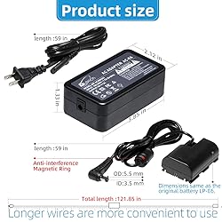 Glorich DR-E6 DC Coupler LP-E6 LP-E6N Dummy Battery