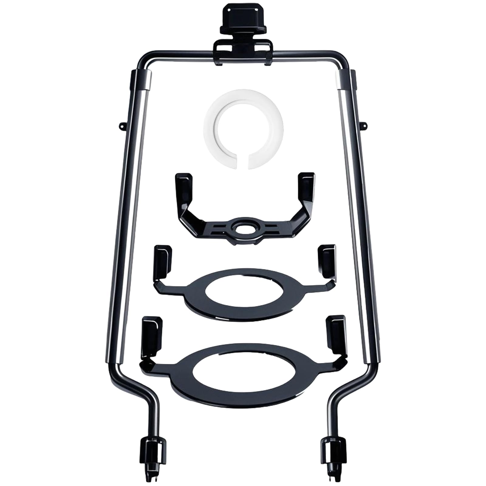 Photo 1 of HOKIMEEN Lamp Shade Harp Holder for Spider Lampshade,7/8/9/10 Inch Height Adjustable,3/8" Standard Saddle,E14/E26/E27 Light Base UNO Fitter Adapter Converter,Lamp Kit and Parts,Lamp Harp (Black)