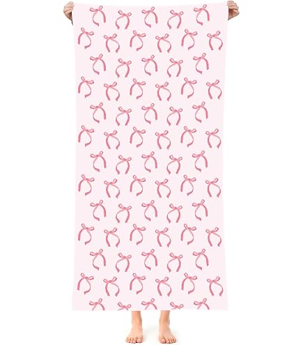 KSDUT Coquette Pink Bow Beach Towel - 60x30 Inch Microfiber Towel For Pool, Beach, Yoga & Gym - View #11