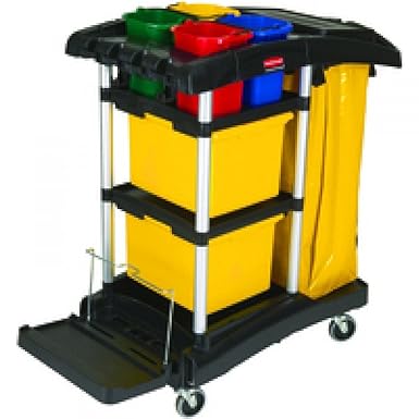 Rubbermaid Commercial Products FG9T7400BLA Carro de Servicio con Cubos