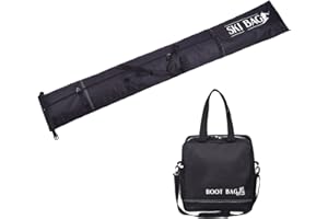 ZFZGFRCS Ski Bag and Ski Boot Bag Combo ski bags for air travel Unpadded Snow Ski Bags Snowboard Bag Store and Transport Ski Up to 200 cm and Boots Up to Size 13 Suitable for Men Women and Children