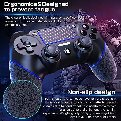 Wireless Controller Matte Blue Ps4 Controller Pink HOYIGO Wireless Programmable Back Buttons, 6-Axis Gyro