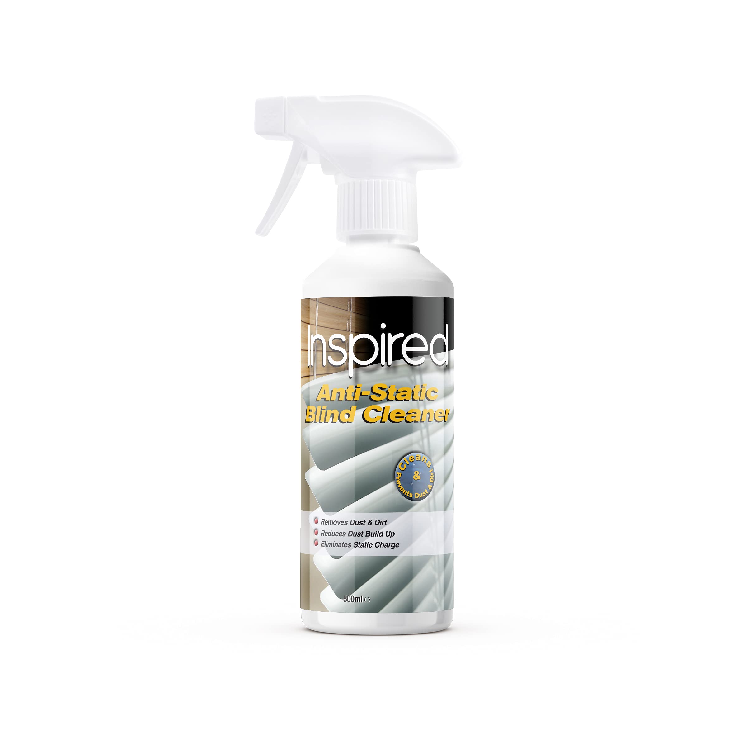 Inspired Anti-Static Blind Cleaner Spray – 500 ml - Powerful Dust & Dirt Removal - Reduces Static to Keep Blinds Cleaner for Longer - Suitable for Vinyl, Wood & Faux Blind