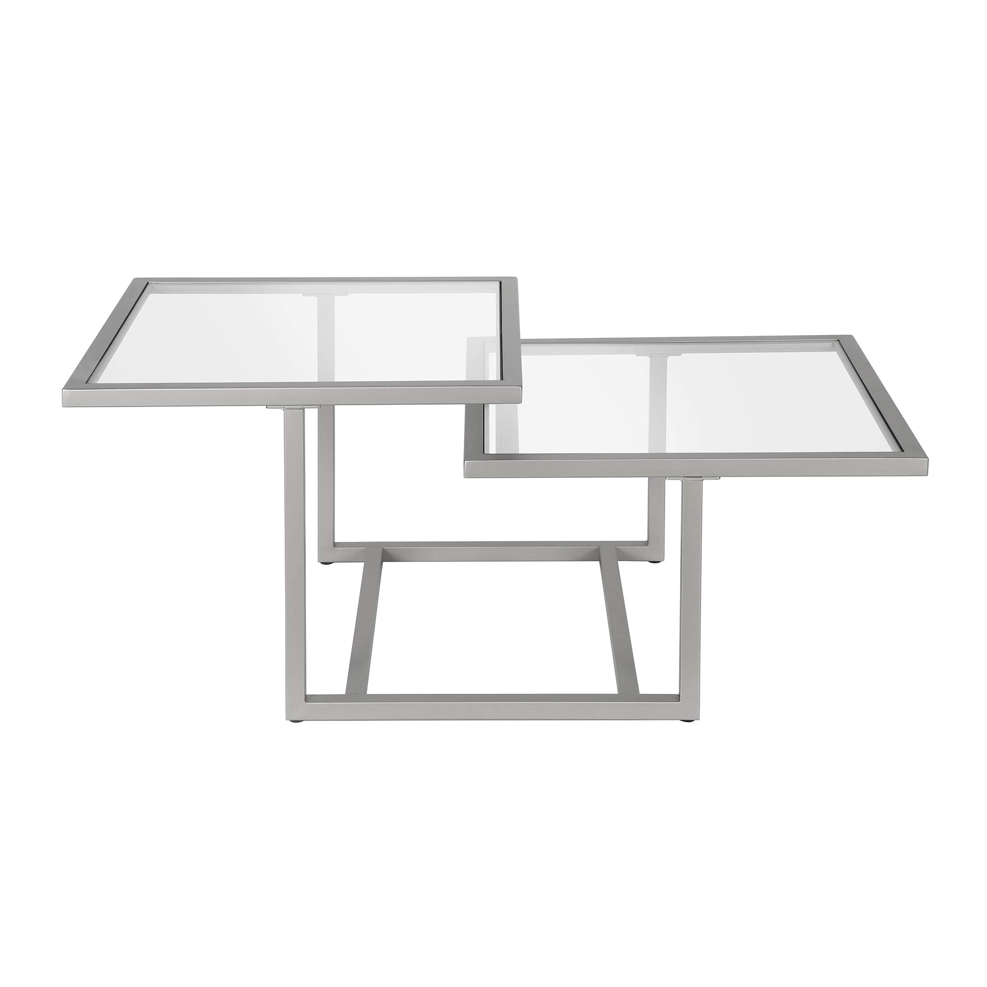 Henn&Hart 43" Wide Square Coffee Table in Nickel, Modern coffee tables for living room, studio apartment essentials Image
