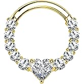 ALACLO Septum Nose Rings Hoops for Women, 316L Surgical Steel 16G Leaf Cartilage Earrings, Tragus Helix Rook Daith Piercing Jewelry