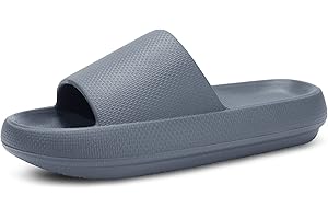 welltree Slides for Women Men Pillow Slippers Non-Slip Bathroom Shower Sandals Soft Thick Sole Indoor and Outdoor Slides