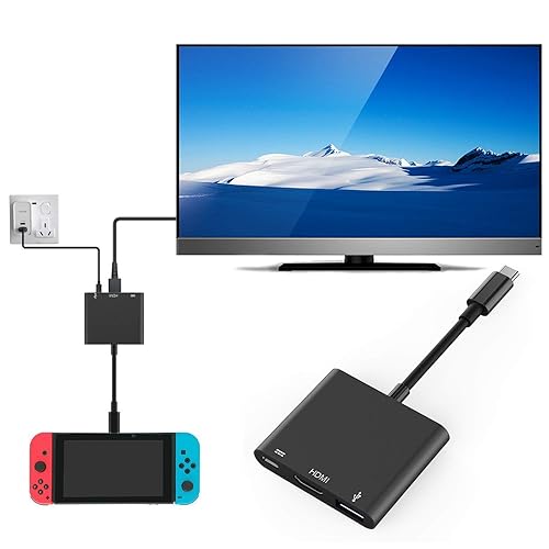 LECMARK USB Type C USB to HDMI Adapter for Nintendo Switch