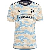 adidas Men's Soccer Philadelphia 23/24 Replica Away Jersey - Stand Out on Rivals' Territory with Camouflage-Style Graphics