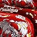 Anself 4PCS Santa Claus Bedding Sets, 1 x Duvet Cover, 1 x Bed Sheet, 2 x Pillow Case, King Size, Red