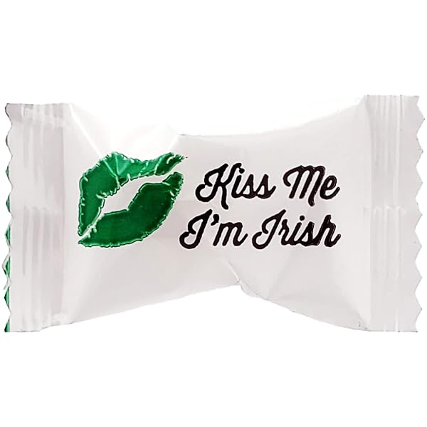 ST. PATRICK’S IRISH BUTTERMINTS, MINT CANDIES, PACK OF 55 AFTER DINNER MINTS, BUTTER MINT CANDY, GREEN LEPRAUCHAN DESIGN, FAT-FREE, INDIVIDUALLY WRAPPED (55 PIECES)