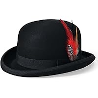 4495 One Fresh Classic Bowler Derby 100% Wool Dress Folk Curled Brim Hat Bellmora One Fresh Classic Bowler Derby 100% Wool Dress Folk  main image 3