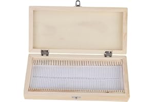 WALFRONT Biology Glass Prepared Microscope Slides Specimens Wooden Slide Storage Box Case
