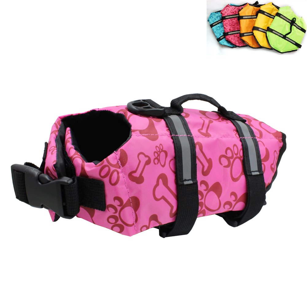 SNIK-SDog Life Jacket- Preserver with Reflective Stripes and Adjustable Belt, Pet Swimming Jacket for Short Nose Dog(Pug,Bulldog,Poodle)