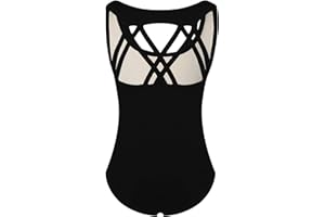 Girls Sleeveless Ballet Gymnastics Leotards - Kids Athletic Crisscross Back Dancewear Unitards