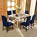 Subrtex Stretch Dining Room Chair Slipcovers (4, Blue Jacquard)