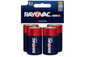 Rayovac Fusion C Batteries (4 Pack), Alkaline C Cell Batteries