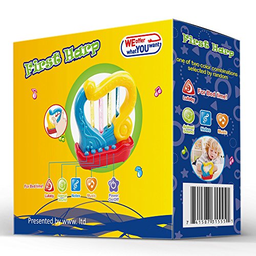 First Harp. Battery Operated Music With Features for Learning and Entertainment for Your Baby and Toddler. Portable Small Size.