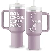 ROSTANTEN School Nurse Appreciation Gifts - School Nurse Gifts for Women - Nurses Week Gift Nurses Day Gift - 40oz Travel Cup Insulated Tumbler with Lid & Straw