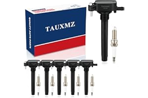 TAUXMZ Ignition Coil Pack UF648 and Iridium Spark Plugs 97390 Replacement for Chrysler 200 300 Town & Country/for Dodge Challenger Charger Durango Journey RAM Jeep 3.6L V6 (Set of 6)