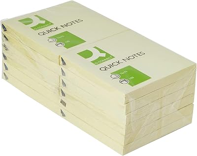 Q-Connect Quick Notes 76 x 76mm Yellow 12 Pack KF10502