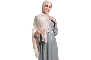 Premium Soft Shimmer Hijab Head Scarf for Islamic Muslim Hair Wraps Women Lightweight Scarves Sheer Crepe Shawl Wrap