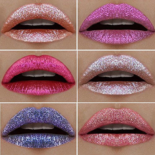 Metallic Lip Gloss,Sunmoot Sexy Lip Lacquer Metallic Eye Shadow Lipstick Cosmetic Makeup (13) - Thumbnail 2