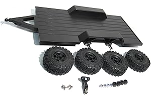 Remote Control Crawlers Car Trailer Assembly Set for 1/18 Model Offroads Car with Flexible Tow Part and Rubber Remote Control