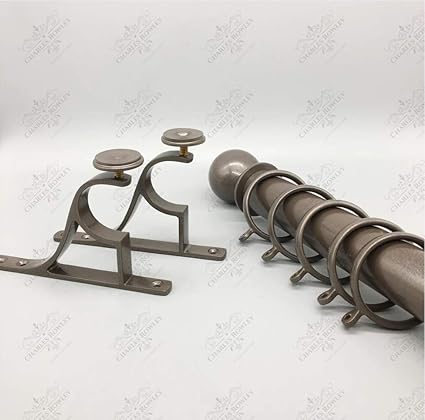 75mm Solid Brass Pole Set For Curtain Poles In Antique Brass