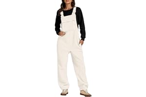 luvamia Sherpa Overalls for Women Baggy Warm Bib Fleece Fuzzy Winter Jumpsuits Adjustable Strap Overall with Zip Pockets