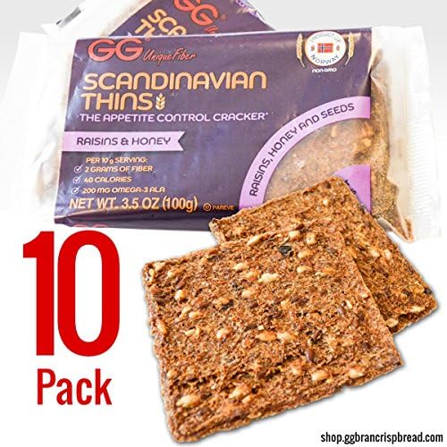 GG Bran "Sweet Thins" with Raisin & Honey - 10 Pack (3.5 OZ. EACH)