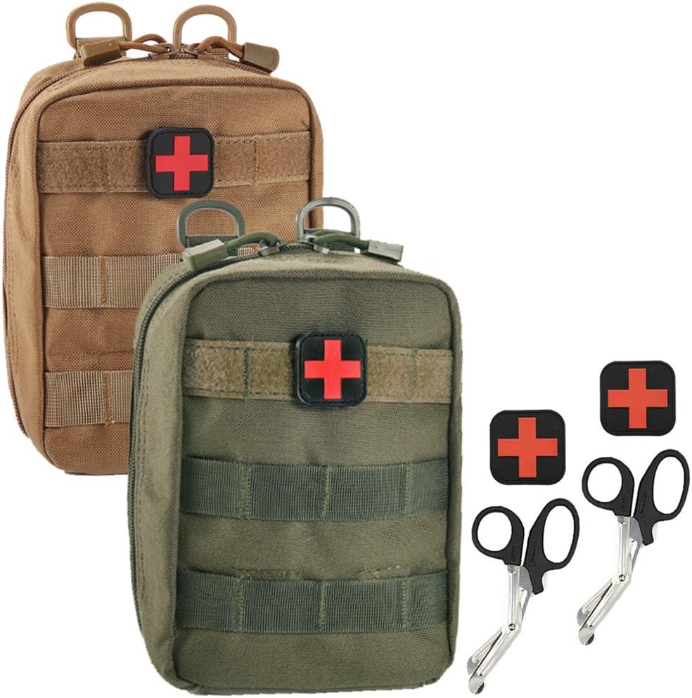 Medical Pouch - 1000D Tactical MOLLE EMT Pouches First Aid IFAK Utility Bag with First Aid Patch and Shear