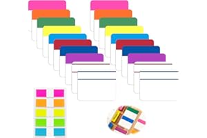 450PCS Sticky Tabs, 10 Colours Adhesive Tabs for Notebook with 5 Small Stickers, 2x1.58inch Arrow Flags Pages Markers for Bin
