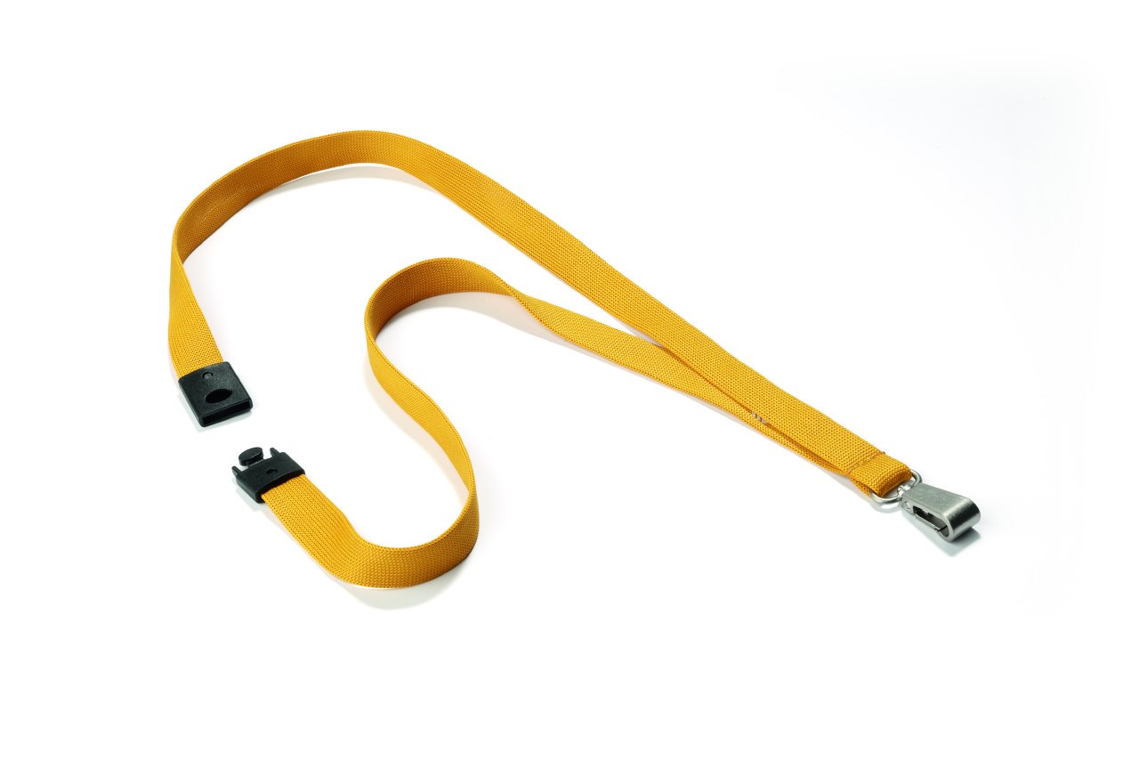 Durable Premium Textile Lanyard 15 mm Ochre | Pack of 10 Necklaces | Includes Safety Release | Holds a Variety of Badges and Passes