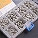 GEM-Inside Bali Style Metal Antique Tibetan Silver Spacer Beads Charms 400Pcs Jewelry Findings Jewelry Making DIY for Jewelry Making Findings (Included Plastic Container)