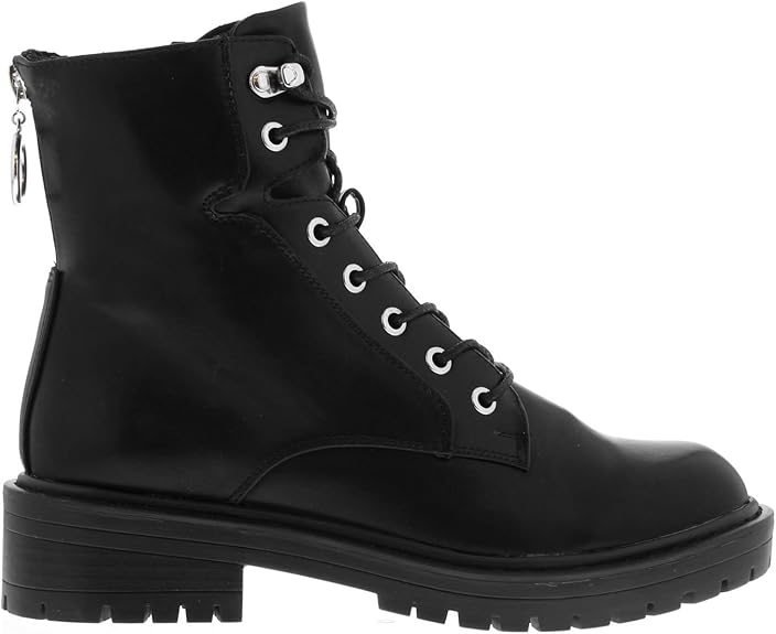 Firetrap Womens Stepper Boots Rugged Lace Up Zip Leather Black UK 7 (40