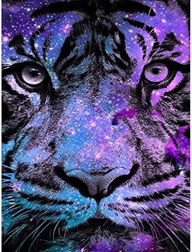 Diamond Painting Aitmexcn 5D DIY Full Drill Kit Rhinestone Crystal Embroidery Pictures Cross Stitch for Home Wall Decoration Animal Tiger 9.8×13.7 inch